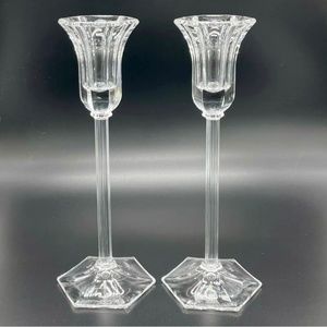 Marquis by WATERFORD Triumphe Lead Crystal Candlestick PAIR 8 3/4" Tall
